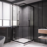 Душевой угол раздвижной 1000Х900x2000 цвет профиля Чёрный матовый стекло прозрачное  PTC20-B-10090-01-C4 Premium Veconi