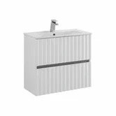 ELEGANT База под раковину подвесная с двумя выкатными ящиками, с LED подсветкой ручек. Белый матовый, 570x469x550 AM-ELEGANT-600-2C-SO-BM-LED