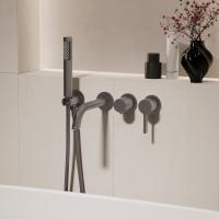 Смеситель для ванны встраиваемый, двухрежимный VTFW-1VL1BN  брашированный никель  Vincea