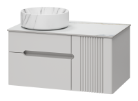 PALLISANDRO - 80 Тумба подвесная с 2 ящ. 1 дв. палисандро + столешница + раковина УТ000025399 Brevita