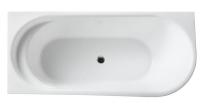 Угловая, овальная акриловая ванна в комплекте со сливом-переливом цвета хром. 1500x780x600 BB410-1500-780-L BelBagno