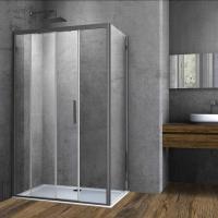 Душевая уголок прямоугольный VSR-3SO9014CLGM 1400х900x1950 профиль вороненая сталь стекло прозрачное VINCEA