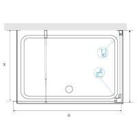 Душевой уголок RGW WA-005-1B (WA-002B+Z-060-2B) прямоугольный   90* 90*195 351005199-14 профиль Чёрный стекло Прозрачное 6 мм RGW