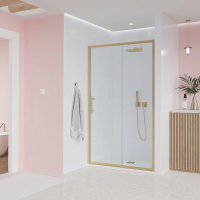 Душевая дверь раздвижная E1-G-180-01-C9 1800x1950 Цвет профиля Золото брашинг Стекло  Прозрачное Veconi