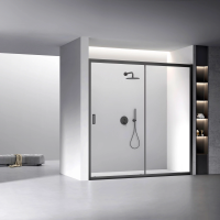 Душевая дверь раздвижная VN60B-190-01-C5 1900x1950 Цвет профиля Чёрный матовый Стекло Прозрачное Veconi