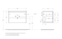 База под раковину подвесная с двумя выкатными ящиками KRAFT-800-2C-SO-BO BelBagno