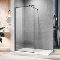 Душевая перегородка 1200x2000 KR81GR-120-01-C8 цвет профиля Брашированный графит стекло Прозрачное Veconi