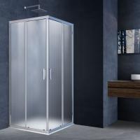 Душевой уголок, квадратный VSS-3AL800MT 800x800x1900 профиль хром стекло текстурное VINCEA