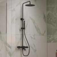 Душевая стойка 3-х функциональная с повортным изливом VSFS-1VL1MB  черный  Vincea