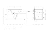 База под раковину подвесная с двумя выкатными ящиками VITTORIA-800-2C-SO-PINO-P BelBagno