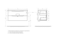 База под раковину подвесная с двумя выкатными ящиками MARINO-1000-2C-SO-RC-P BelBagno