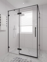 Душевой угол распашной 1200х1000x2000 AL-SP-120100-00-B-C4 Чёрный матовый Прозрачное осветленное Veconi