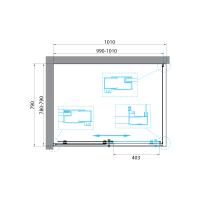 Душевой уголок прямоугольный UNO-195-AH-1-100/80-C-Cr 1000x800x1950 BelBagno