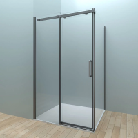 Душевой угол раздвижной прямоугольный 1400х900х1950 RV070-14090PR-01-19C4 Цвет профиля Чёрный Стекло Прозрачное Veconi