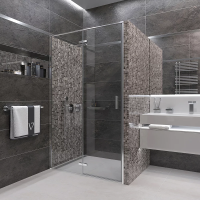 Душевая дверь распашная VN73-120-01-C4 1200x1950 Цвет профиля Хром Стекло Прозрачное Veconi