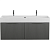Тумба подвесная под раковину с двумя выдвижными ящиками и двойным внутренним ящиком PREMIUM 120x44x43 Nero opaco 55407 CEZARES